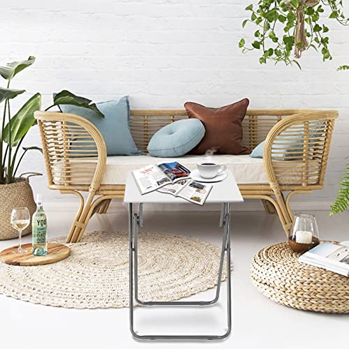 Garden 4 you Portable Folding TV Tray Table TV Dinner Tray with Sturdy MDF,No Assembly Required, 25In(White,1PC) - color: White, size: 1pc