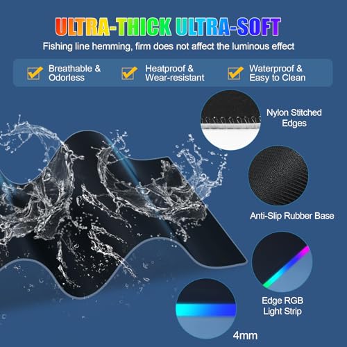 Mouse Pad with Foldable Phone Holder & Wireless Charger, XL RGB Gaming Mousepad 31.5"x11.8" Large Desk Mat for Keyboard, Home Desk Pad with Dual Qi Charging Station | 11 Colors & 5 Modes | Waterproof - color: 31.5x11.81"Phone Stand-Black w/PD Charger