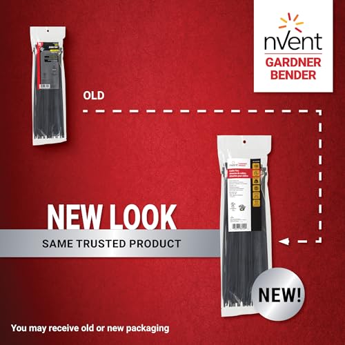 Gardner Bender 46-310UVB DoubleLock Cable Tie, 11 inch, 75 lb, Electrical Wire and Cord Management, Nylon Zip Tie, 100 Pk, UV Resistant Black - color: Uv Black, size: 100 Pack, style: 11 inch., 75 lb tensile