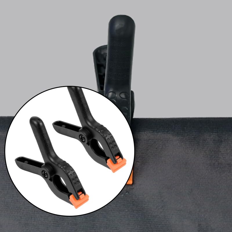 24-Pack Black Plastic Spring Clamps – Anti-Slip Balloon Arch & Backdrop Clips, Heavy-Duty Photo Prop Clamps in Two Sizes