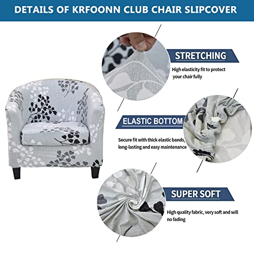 KRFOONN 2 Pieces Club Chair Slipcover Printed Waterproof Tub Chair Slipcover Armchair Covers Sofa Cover Removable Round Barrel Chair Covers Couch Furniture Protector Cover for Living Room, A37 - color: Colora37