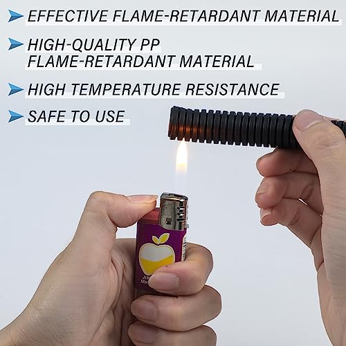 Kanayu Split Wire Loom Tubing Flame Retardant Wire Covering High Temperature Cable Sleeves Split Protector Cable Conduit for Industrial Electrical Automotive Marine(1/2''-50 ft,Black) - color: Black, size: 1/2''-50 Ft