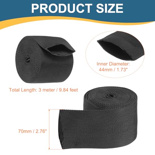 HARFINGTON Nylon Protective Hose Sleeve 1.7" ID 10FT Cable Cover Sheath Hydraulic Hose Protector Wrap for Welding Cord Tig Torch Hydraulic, Black - size: 1.7" ID 10FT