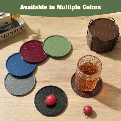 Coasters,Drink Coasters Set of 8 with Holder (Green, 12pcs) - color: Green, size: 12 pcs