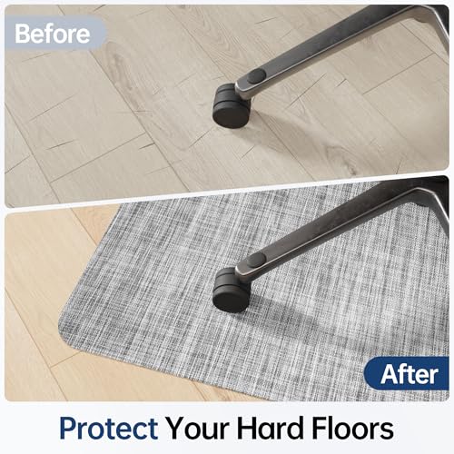 Office Chair Mat for Hardwood & Tile Floor, 46" x 60" Desk Chair Mat, Anti Slip, Non-Curve Computer Chair Mat for Rolling Chairs Floor Protector for Home Office - color: Grey, size: 46'' x 60'' Rectangle