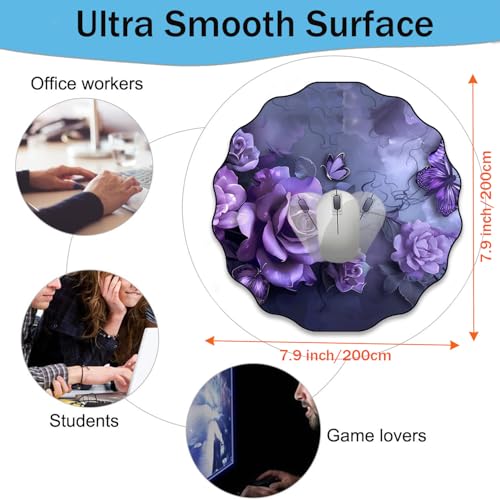 Pen Holder and Anti-Slip Mouse Pad Combination, Makeup Brush Storage Box, Tableware Storage Box, Suitable for Office and Home - Purple Rose - color: Purple Rose