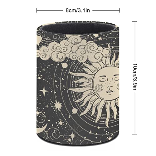 Tarot Celestial Boho Pen Holder Pencil Cup for Desk Organizer | Cute Makeup Brush Holder PU Multifunctional Office Suppliesfor Decor Home Classroom School - color: Boho