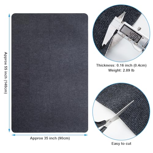 55"x35" Anti-Slip Computer Chair Mat for Hardwood Floors Dark Grey | Large Computer Gaming Chair Mat. for Office Home Gym. for Wood and Tile Floor. Easy Clean. Floor Protection Office Rug.