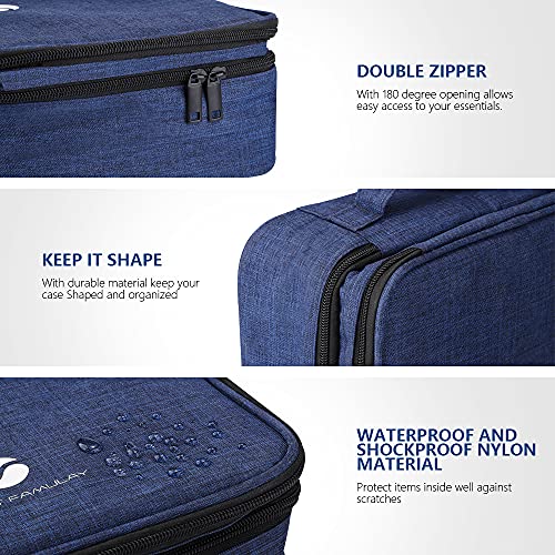 ORIENT FAMULAY Travel Electronics Organizer, Waterproof Cable Organizer Bag for Electronic Accessories Double Layer Large Shockproof Cable Storage Bag for Cord, Power Bank, Tablet(Up to iPad 11 inch) - Royal Blue - color: Royal Blue