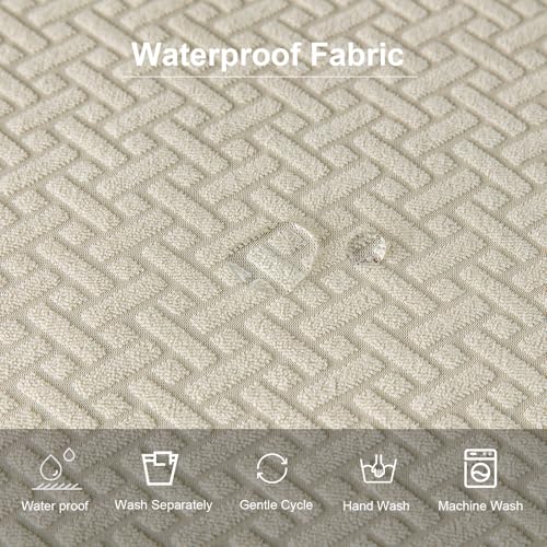 Genina Waterproof Seat Covers for Dining Room Chairs Covers Dining Chair seat Covers Kitchen Chair Covers slipcovers (Beige, 6 Pcs) - color: Waterproof-beige, size: 6 PCS