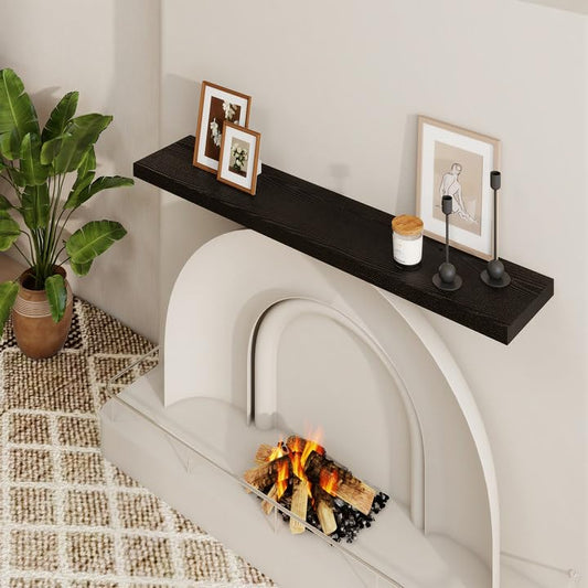 Dreamland 48 Inch Long Floating Shelves in Black,9.3 Inch Deep Floating Shelf for Wall,Large Display & Storage Shelf, Wall Shelf for Bathroom Bedroom Living Room Kitchen Office,Set of 2 - color: Black, size: 48"W x 9.3"D,Set of 2