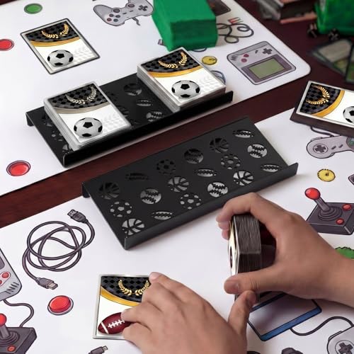 Yalikop 24 Pcs Trading Card Risers for Display Case Acrylic Modular Display Risers for Cardshow Vendor Sport Card Board Game (Ball Theme) - style: Ball Theme