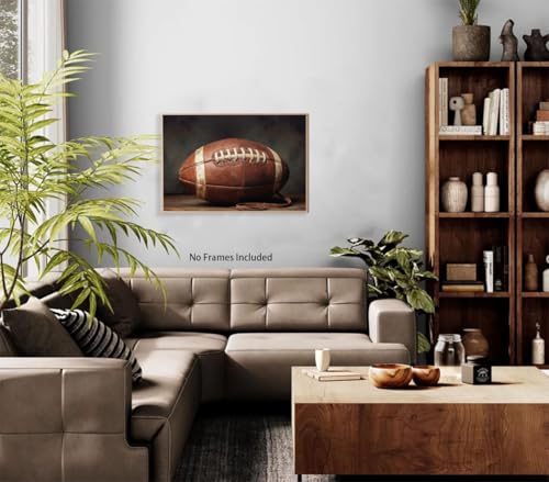 TOCDGOO Vintage American Football Wall Art, Inspirational Poster Sports Canvas Print for Man Cave Farmhouse Decor, 16x24 inches, Unframed - color: Unframed (16"x24")-B