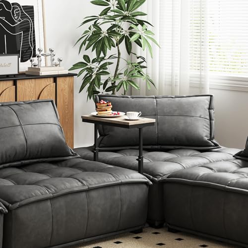 TUTOTAK End Table, Side Table, Tall Couch Table, Sofa Table, Living Room, Bed Room, Greige TB01BG0832 - color: Greige, size: 2 Pack, style: Ordinary