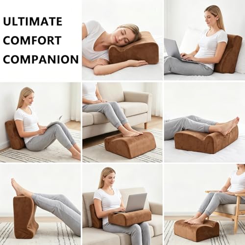 Foot Rest for Under Desk at Work, Ergonomic Footrest Multifunctional 3-Tier Foot Stool, Support Foot Pillow for Office Chair Gaming Chair Leg Elevation Pillow (Brown, One Size) - color: Brown