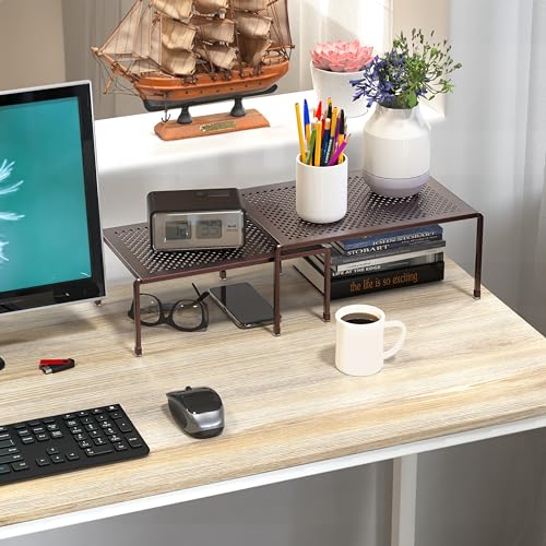 Deco Brothers Expandable Cabinet Shelf Organizer for Kitchen Cabinet and Counter, Bronze - color: Bronze