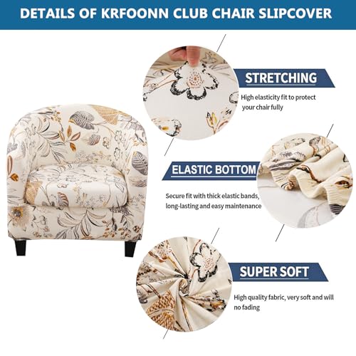 KRFOONN Club Chair Slipcover 2 Piece Stretch Printed Round Barrel Chair Covers Removable Tub Chair Slipcover with Elastic Bottom Chair Coverings Furniture Protector Cover for Living Room, B26 - color: Colorb26