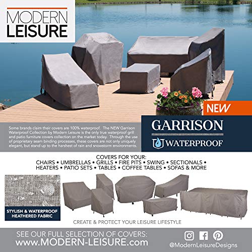 Modern Leisure Garrison Stackable/High Back Bar Chair Cover, Waterproof, 27"L x 27"W x 49"H, Granite - color: Granite