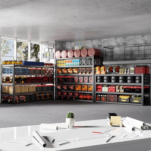36" D Storage Shelves, 68" W Garage Shelving Heavy Duty Metal Adjustable Garage Shelves, Shelving Units Industrial Shelving for Warehouse, 68" W x 36" D x 68" H, 2 Pack - size: 68"Wx68"Hx36"D | 4 Tier