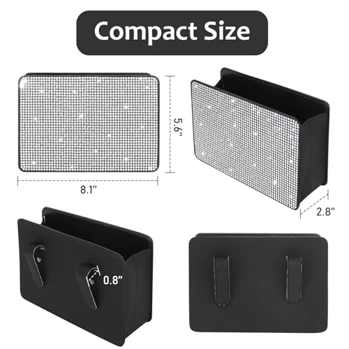 Accmor Bling Car Trash Can, Foldable Vehicle Trash Bin Dustbin Garbage Organizer Storage, Sparkling Crystal Rhinestone Trash Bags Holder Container with 30pcs Garbage Bag Car Accessories for Auto, SUV - color: Black/White