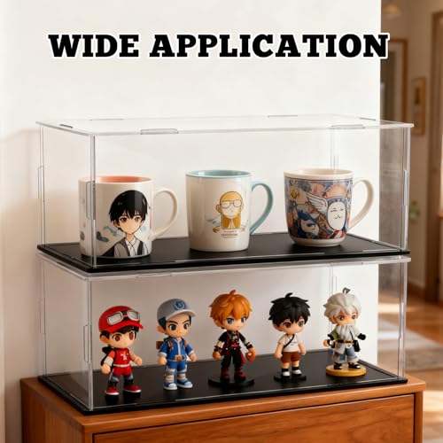 2 PCS Acrylic Model Car Display Case 1: 18 Scale Clear Display Boxes with Plastic Base Diecast Model Car Showcase & Storage Organizer for Vehicle Collectibles Memorabilia