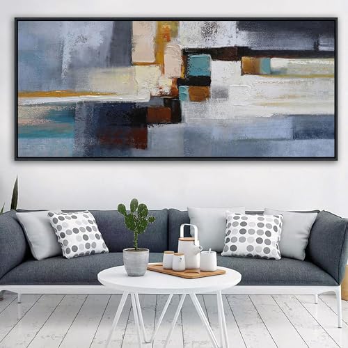KLAKLA Extra Large Wall Art 86x29 Inches - Abstract Huge Canvas Picture Wall Decor Living Room Oversized Artwork for Walls Bedroom Office Decoration Modern Frame Wall Art - color: Black and white abstract - 2, size: 86x39