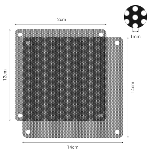 120mm Fan Dust Filter PC, 10Pack PVC Computer Dust Filter Mesh Dustproof Case Cover PC Cooler Fan Filter Grills with 40pcs Screws for Computer Cooler (PVC, 120 * 120mm, 10pcs, Black) - color: Black, size: 10pcs - PVC without Frame