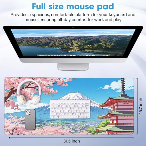 Waterproof Desk Mat 31.5x15.7 Inch - Extra Large Mouse Pad Covers Full Desk, Non Slip Rubber Backing, Easy to Clean, Building - color: Building, size: 31.5" x 15.7"