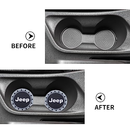 Car Cup Coaster, 2PCS Universal Non-Slip Cup Holders, Compatible with Jeep Series Car Cup Holder Coasters,Car Drink Coaster Holder Accessory, Black - color: Hs33 Black