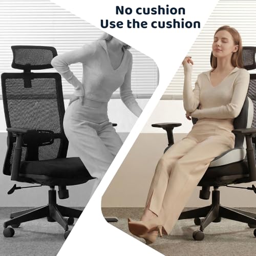 Memory Foma Car Seat Cushion Long Driving, Office Chair Cushions Relief Back Reducing Hips Pain, Driver Support Tailbone Ergonomic Non Slip Hemorrhoid Pillow, Comfort Wheelchair Tailbone Pad