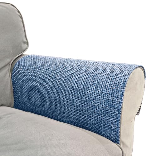 Couch Chair Arm Covers for Sofa, Waterproof Armrest Armchair Covers Non-Slip Recliner Slipcovers, Set of 2 (Blue, 24"×20") - color: Blue