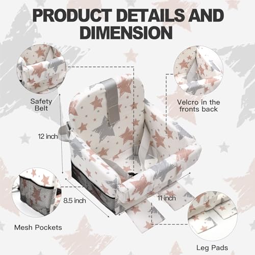 Padded Shopping Cart Cover for Baby Boy & Girl, High Chair Cover for Restaurant Seat, Machine Washable Infant Toddler Buggy Seat Cover,Compatible with High Back Full Bucket Swing(Star)