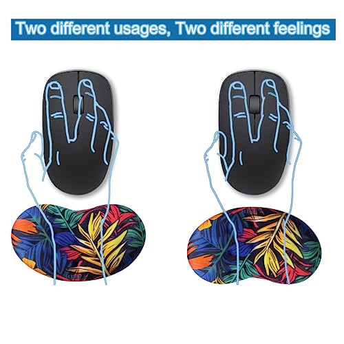 BRILA Ergonomic Memory Foam Mouse Wrist Rest Support Pad Cushion for Computer, Laptop, Office Work, PC Gaming - Massage Holes Design - Wrist Pain Relieve (Vibrant Plants) - color: Vibrant Plants Mouse Wrist Rest