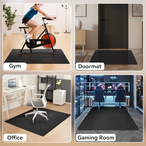 Black Office Chair Mat for Hardwood Floor, 30 x 48 Inch Computer Desk Chair Mat, Plastic Floor Protectors for Chairs, Heavy Duty Wood Tile Floor Mats for Home Laundry Dining Area - color: Black for Hard Floor, size: 30 X 48 Inch