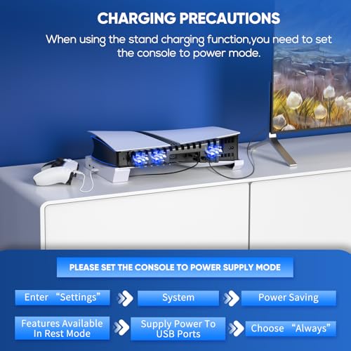 FASTSNAIL Horizontal Stand & Cooling Fan for PS5 Pro/Slim Console, Auto Fan Speed by Temperature and Controller Charger Station, Efficient Cooling System with 3 Fans, 2 USB 3.0, 3 USB 2.0 Port Hub - color: Black/White