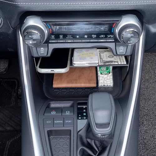 Console Organizer for Phones with Cases Compatible with 2019-2025 Toyota RAV4 & RAV 4 Prime Accessories, Center Console Tray Divider Without Upper Partition Enough Space for Storage Items ABS Material