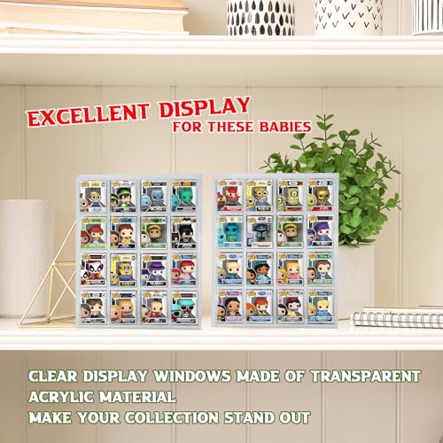 2 Pack Acrylic Display Case for Funko Bitty Pop, 4-Tiered Clear Wall Mounted or Desktop Dustproof Mini Collectible Toys Figures Display Shelf Case - color: 2pcs