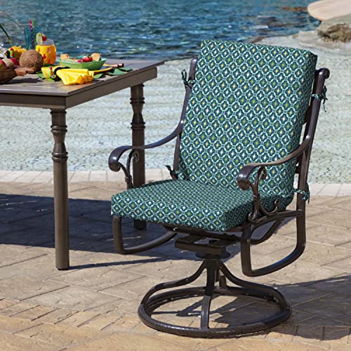Arden Outdoor Midback Chair Cushion, 18 x 16.5, Water Repellent, Fade Resistant 18 x 16.5, Alana Tile - color: Alana Tile