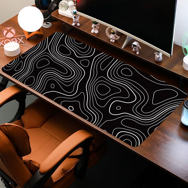 Large Desk Pad, Non-Slip Rubber Base Mouse Mat, Large Mouse Pad for Home Office Workstation, 11.8x27.5 Inch, Black