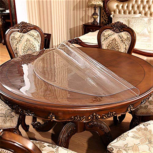 Round Dining Table Protector Clear Plastic Tablecloth Protector Wipeable Protective Desk Top Topper Cover Wood Furniture Coffee Bar Dinner Tabletop Protection Pad PVC Vinyl Water Resistant 34 inch - color: Upgraded Clear Color, size: 34" (Round)