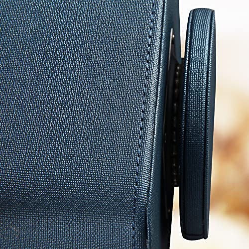 PUSU Remote Control Holder PU Leather 360 Degrees Rotatable Desktop Supply Organizer Storage Box for Controllers Media Stationery Nightstand TV Caddy E-reader iPad Phone Pen/Pencil Cosmetic - color: Blue