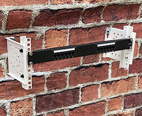 KENUCO 19 Inch Vertical Ends Wall Mount Rack Wall Mountable Server Rack w/Hardware Black (19'' X 4U White) - color: 19'' X 4u White