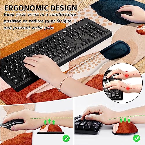LATEEFAH Desk Mat, Mouse Pad with Wrist Rest, 4-in-1 Large Mouse Pads for Desk, Ergonomic Mouse Pad and Keyboard Wrist Rest Gaming Keyboard Mat for Office, Home - color: 4Pcs-Watercolor Block