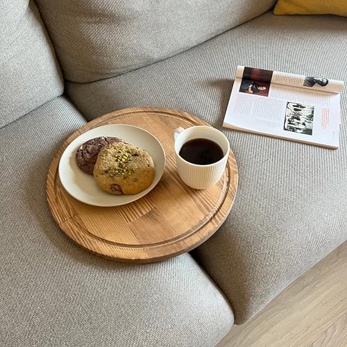 Sofa Tray – Wooden Foldable Sofa Tray Table for Seat Cushion, Perfect for Coffee & Remote Control, Solid Wood Sofa Tray Table, Solid Spruce Couch Table (Cape Town, Large 16") - color: Cape Town, size: Large 16"