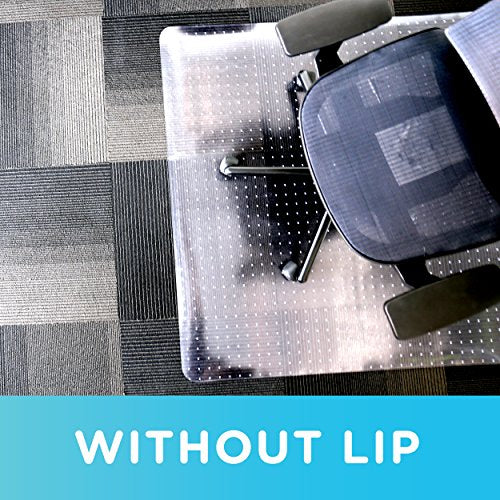 Dimex Office Chair Mat for Low‑Pile Carpet – 45" x 53" Clear Desk Floor Protector with Lip, Smooth Glide PVC for Rolling Chairs - size: 45" x 53" x .11"