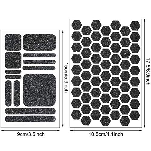 4 Pieces Cell Phone Grip Decal Tape Stickers Anti-Slip Phone Case Hexagon Decal Sticker for Phone Mouse Laptop Tablet Gaming Case Crafting, Black