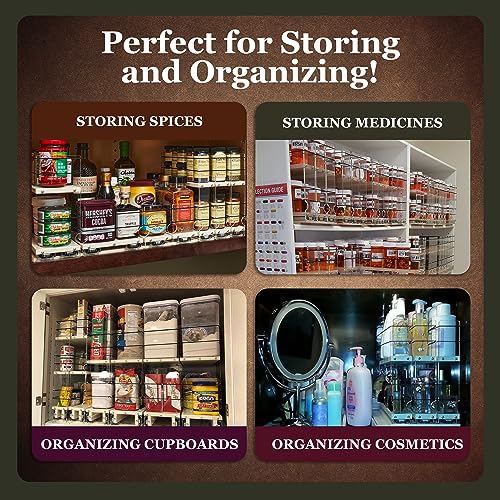 Vertical Spice - Large Pullout Sliding Spice Rack Organizer - 2 Individual 2 Tier Drawers - Premium Rolling Seasoning Holder/Caddy for Hidden Pantry Storage - Made in USA (6.9''W x 12.25" H x 10.6''D) - color: 2-3.25" Drawers, 2-Tier Tall Assembled