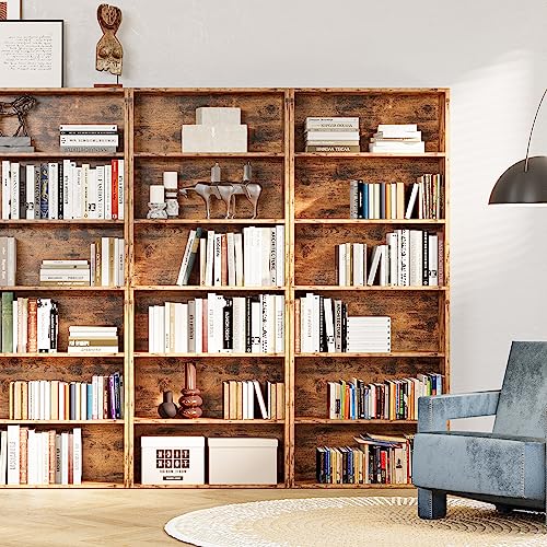 IRONCK Industrial Bookshelves and Bookcases Floor Standing 6 Shelf Display Storage Shelves 70 in Tall Bookcase Home Decor Furniture for Home Office, Living Room, Bed Room, Vintage Brown - color: Vintage Brown