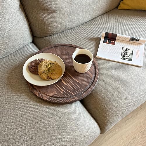 Sofa Tray – Wooden Foldable Sofa Tray Table for Seat Cushion, Perfect for Coffee & Remote Control, Solid Wood Sofa Tray Table, Solid Spruce Couch Table (London, Small 12") - color: London, size: Small 12"