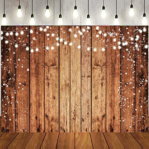 7x5ft Brown Wood Photography Backdrop Photographers Brown Photo Backdrop Retro Wood Wall Backdrop Baby Shower Birthday Party Banners Backdrop 216 - size: 7x5ft
